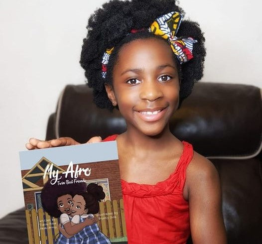 Load video: Tiana, aged 8 wrote a book to inspire other black girls to love their afro hair